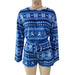 Color-Blue-Christmas Sweater Set Silver Fox Velvet Long Sleeve Fleece Shorts Set Autumn Winter-Fancey Boutique