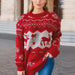 Color-Women Clothing Elk Snowflake Christmas Sweater Pullover Sweater-Fancey Boutique