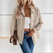 Color-Khaki-Autumn Winter Women Wear Plaid Shirt Outerwear Women-Fancey Boutique