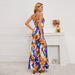 Color-Sexy Bohemian Printed Dress Smocking Halter Top Sheath Fishtail Dress Two Piece Set Women Clothing-Fancey Boutique