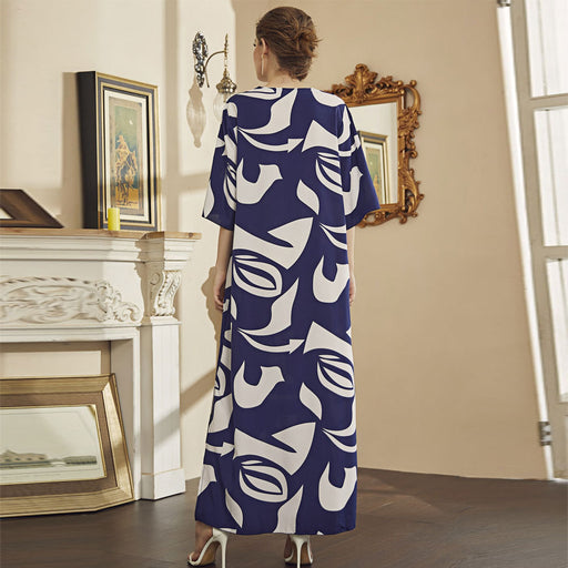 Color-Fashionable Spring Summer Women Clothing Elegant Digital Printed Chiffon Short Sleeve Dress-Fancey Boutique
