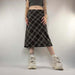 Color-British Classic Trendy Plaid Sexy Low Waist Midi Skirt Early Autumn Straight Casual Simple Skirt-Fancey Boutique