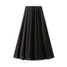 Color-Summer French High Waist Slimming Acetate Satin Drape Mid Length A Line Skirt-Fancey Boutique