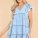 Color-Denim Dress Spring Summer Office Loose Denim Short Sleeve-Fancey Boutique