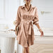 Color-Shirt Dress Women Autumn Winter Elegant Long Sleeve-Fancey Boutique