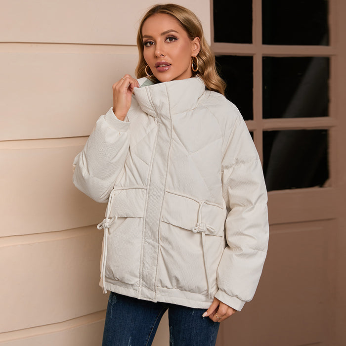 Color-Autumn Winter down Jacket Women Padded Collared High Quality White Duck down Coat-Fancey Boutique