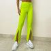 Color-Lime Cocktail Front Mid-Opening Pants-Yoga Bell Bottom Pants Women High Waist Hip Lift Stretchy Slim Fit Skinny Wide Leg Pants Training Running Exercise Workout Pants Outer Wear-Fancey Boutique