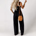 Color-High Waist Jumpsuit Women Summer Sleeveless of the Shoulder Knitted Wide Leg Trousers Jumpsuit-Fancey Boutique