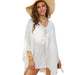 Color-Summer Loose Sexy Vacation Lace Beach Beach Cover Up Sun Protection Women Overclothes-Fancey Boutique