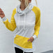 Color-Spring Autumn Women Clothing Mock Neck Stripes Stitching Women Hoodie Top-Fancey Boutique