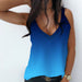 Color-Gradient blue-Summer Printed Loose Camisole Backless Shirt for Women-Fancey Boutique