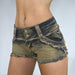 Color-Retro Do the Old Cowboy Shorts Design Frayed Stitching Casual Low Waist Shorts-Fancey Boutique