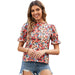 Color-Multi-Women Clothing Casual All Match Floral Vacation Slim Shirt-Fancey Boutique
