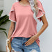 Color-Pink-Women Clothing Summer Round Neck Tassel Tulip Sleeve T Shirt Casual Top Women-Fancey Boutique