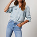 Color-Denim Shirt Autumn Casual Collared Single Breasted Women Long Sleeved Denim-Fancey Boutique