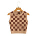 Color-Multi-Spring Urban Casual Women Chessboard Plaid Knitted Vest-Fancey Boutique