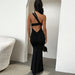 Color-Summer Sexy Single Shoulder Cami Dress Arrival Backless Hip Slim Fit Maxi Dress-Fancey Boutique