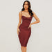 Color-Sexy Women Wear Sexy Pile Collar Satin Pleated Suspender Midi Dress Boning Corset Boning Corset Corset-Fancey Boutique