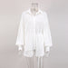 Color-White-Summer French White Jacquard Cotton Puff Sleeve Casual Shorts Suit Ladies Homewear Cool Pajamas-Fancey Boutique