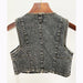 Color-Goods Stars Zipper Denim Vest Top Denim Shorts Suit Two-Piece Set-Fancey Boutique