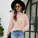 Color-High Collar Knitted Sweater Women Autumn Winter Solid Color Long Sleeve Pullover Knitting Bottoming Shirt-Fancey Boutique