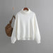 Color-White-Autumn Winter Popular High Collar Loose Knitwear Sweater Women-Fancey Boutique