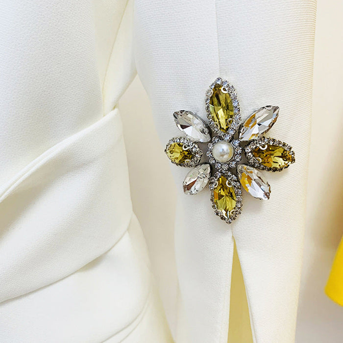 Color-Goods Star Ladies Heavy Industry Beads Diamond Series Belt Blazer Jacket-Fancey Boutique