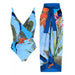 Color-Blue Background Two-Piece Suit-Bikini Two Piece Suit Women One Piece Swimming Suit-Fancey Boutique