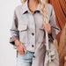 Color-Gray-Autumn Winter Casual Single-Breasted Composite Suede Long Sleeve Coat-Fancey Boutique