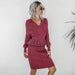 Color-Women Clothing Autumn Winter Casual Ruffled Knitted Sweater Dress Two Piece Set-Fancey Boutique