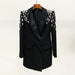 Color-Star Handmade Gorgeous Heavy Industry Beads Diamond Embedded Slim Fit Long Blazer-Fancey Boutique