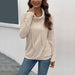 Color-Autumn Winter Women Clothing Cable Knit Turtleneck Casual Sweatshirt Texture Pullover Top-Fancey Boutique