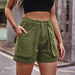 Color-Women Clothing Elastic Waist Workwear Denim Casual Shorts-Fancey Boutique