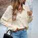 Color-Casual Texture Shirt Women Autumn Winter Stand Alone Long Sleeved Shirt-Fancey Boutique