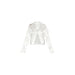 Color-White-Solid Color Women Clothing Satin Single Button Cropped Shirt-Fancey Boutique