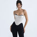 Color-White-Women Clothing Sexy Camisole Irregular Asymmetric Bare Cropped Slim Fit Backless Boning Corset Top Women Summer-Fancey Boutique