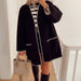 Color-Women Color Contrast Woolen Coat Autumn Winter-Fancey Boutique