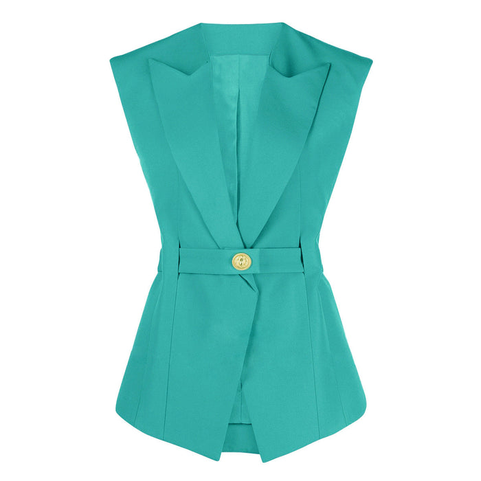 Color-Skyblue-Summer Sleeveless Slim Fit Office Women Business Vest Women-Fancey Boutique