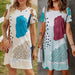 Color-Summer Floral Print round Neck Short Sleeve Casual Dress Women-Fancey Boutique