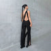 Color-Fall Women Clothing Halter Sexy Cutout Backless Slim Fit Skinny Jumpsuit-Fancey Boutique