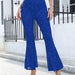 Color-Blue-Women Sexy Mesh See Through Drop Plastic Trousers Women Bell Bottom Pants-Fancey Boutique