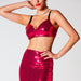 Color-Summer Sexy Red Dress Sling Short Top High Waist Sequined Two Piece Set-Fancey Boutique