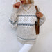 Color-Christmas Sweater Autumn Winter New Half Turtleneck Snowflake Sweater for Women-Fancey Boutique