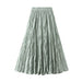 Color-Light Luxury Streamer Pleated Skirt Women Spring Autumn Swing Slimming Pleated A Line Skirt-Fancey Boutique