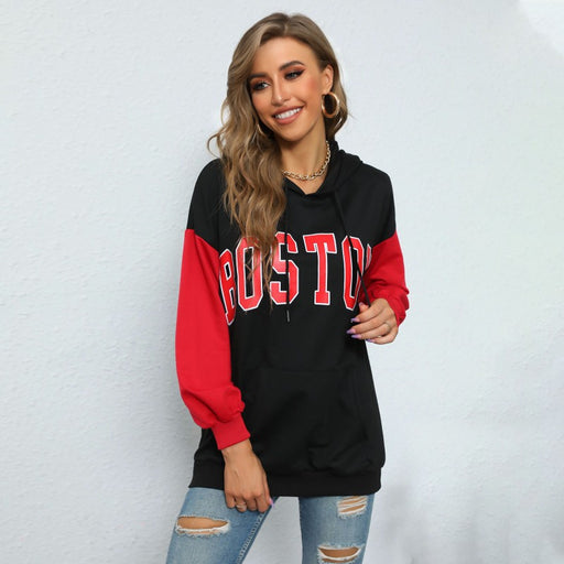 Color-Autumn Women Wear Letter Graphic Hooded Sweater-Fancey Boutique