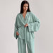 Color-Fall French Loose Nightgown Trousers Chiffon Women Pajama Suit Solid Color Cotton Women Moisture Wicking Clothing-Fancey Boutique
