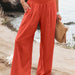 Color-Orange-Spring Summer Women Casual Trousers Casual Cotton Distressed Mid Waist Trousers Outer Wear-Fancey Boutique