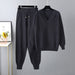 Color-Black-Autumn Winter Sweater Harem Pants Suit Russian Casual Sweater Pullover Two Piece Set-Fancey Boutique