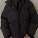Color-Black-Autumn Winter Fashionable Loose All Match Thickened Warm Cotton Coat-Fancey Boutique