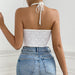 Color-Sexy Trendy Halter Strap Vest Women Sexy Slim Fit Drawstring Irregular Asymmetric Spaghetti Strap Top-Fancey Boutique